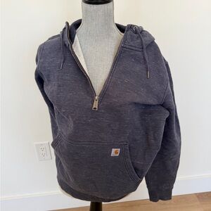 Carhartt Women’s Dark Heather Navy Zip-Up Hooded Sweatshirt